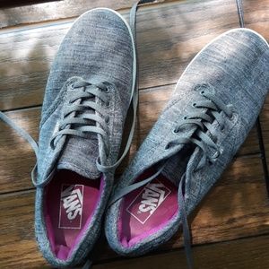 Vans Gray With Pink Inside Shoes 8.5